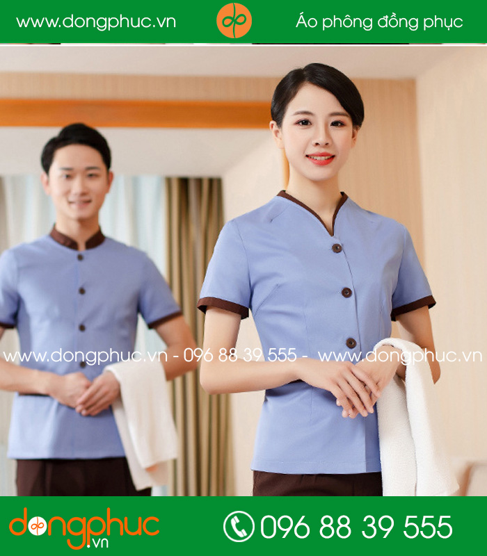 Đồng phục vệ sinh màu tím nhạt